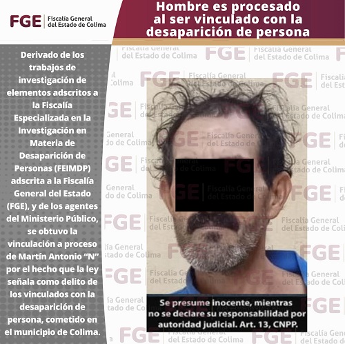 Hombre es procesado al ser vinculado con la desaparición de persona