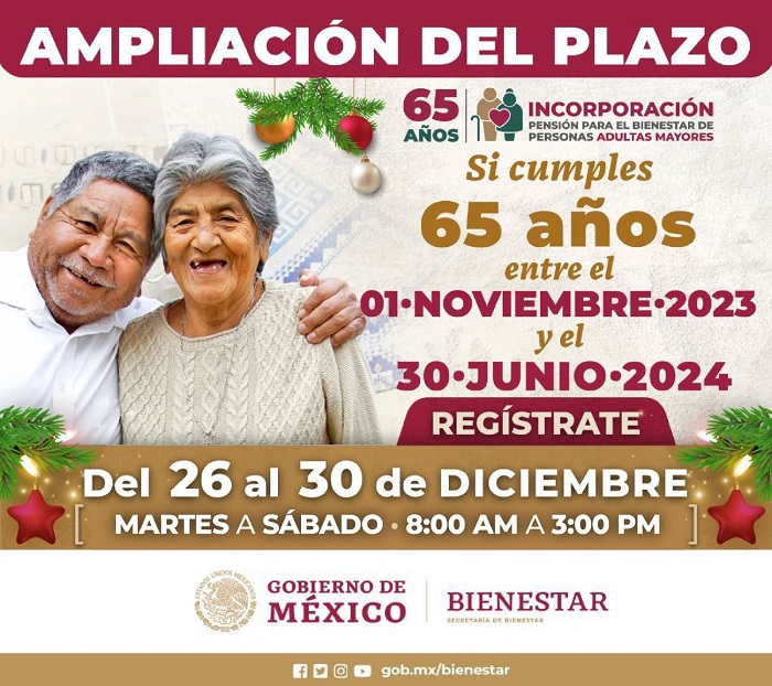 Últimos días para incorporarse a la Pensión de adulto mayor: Viridiana Valencia