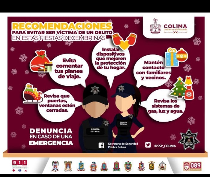 Seguridad Pública Colima hace recomendaciones para unas vacaciones tranquilas y seguras