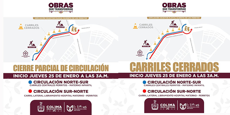 Por ampliación de colector en ‘Los Perritos’, reducirán circulación en 800 metros del libramiento Griselda Álvarez