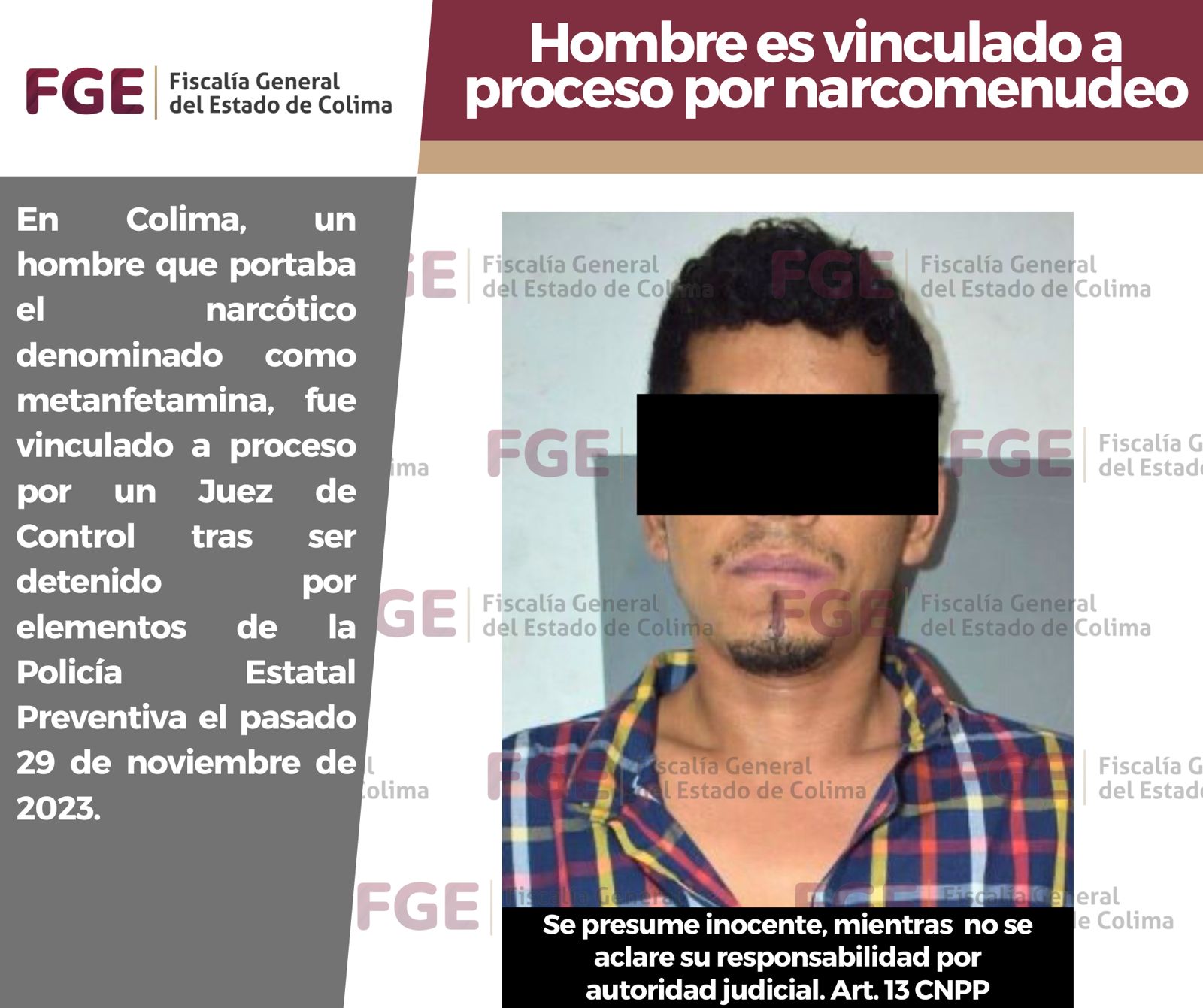 Hombre es vinculado a proceso por narcomenudeo