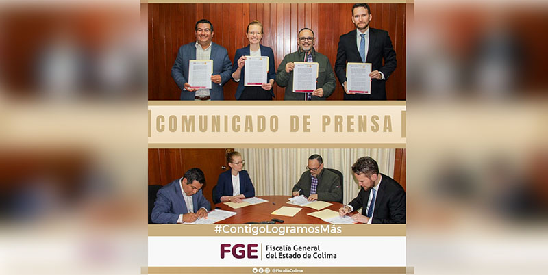 FGE de Colima firma convenio de colaboración en materia de identificación humana con el Fondo de Población de las Naciones Unidas