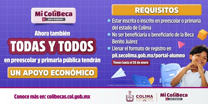Este viernes cierra el registro de ‘Mi ColiBeca para empezar’