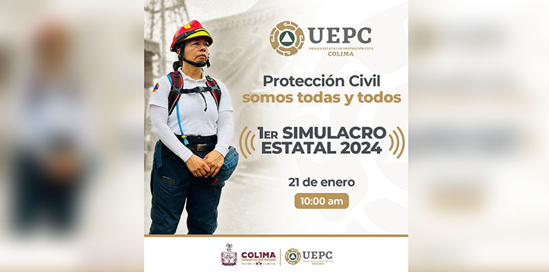 UEPC Colima invita a la población a participar en el primer Simulacro Estatal 2024