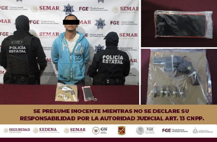 Policía Estatal detiene a sujeto en posesión de arma de fuego en el municipio de Colima
