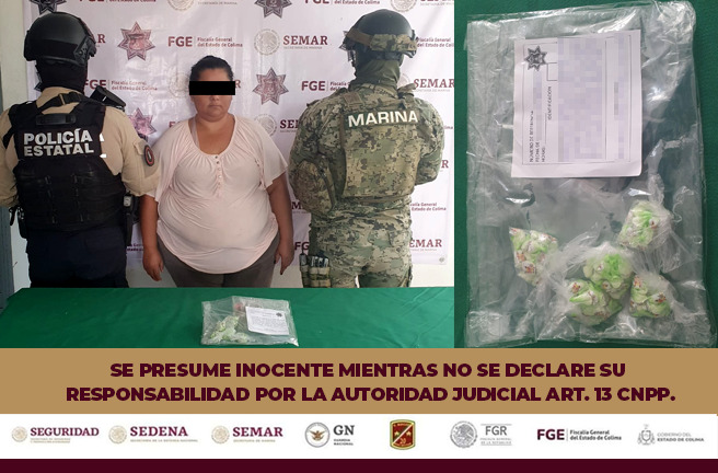 SSP detiene en Tecomán a una mujer por presuntos delitos contra la salud