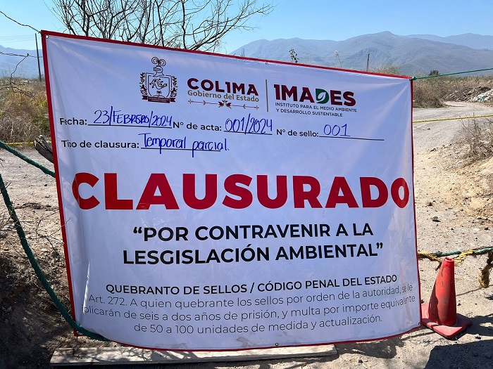 Imades Colima clausura tiradero clandestino en predio de Villa de Álvarez