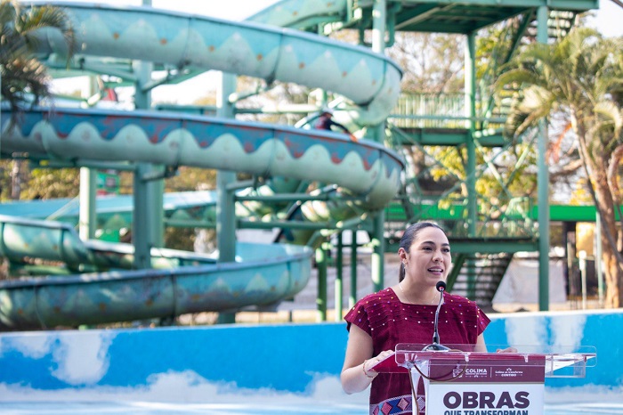 Gobernadora Indira Vizcaíno supervisa avance de obra para rehabilitar y rescatar las albercas del Parque Griselda Álvarez