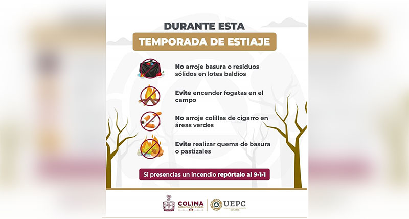 UEPC Colima exhorta a la población a prevenir incendios durante el estiaje