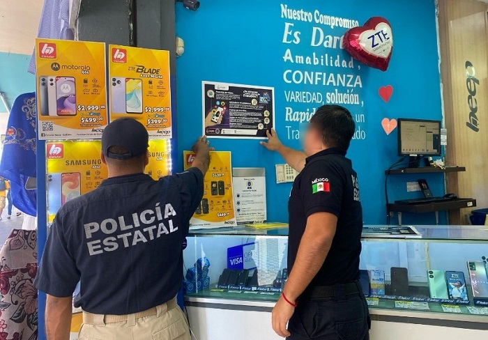 Policía Estatal de Colima difunde medidas preventivas en comercios para prevenir y evitar fraudes