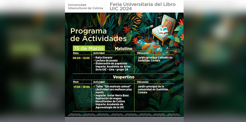 Continúa la ‘Feria Universitaria del Libro 2024’, este viernes en Cofradía y Suchitlán