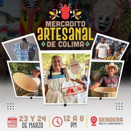 Invitan al Mercadito Artesanal de Colima; hay venta de artesanías y funciones artísticas