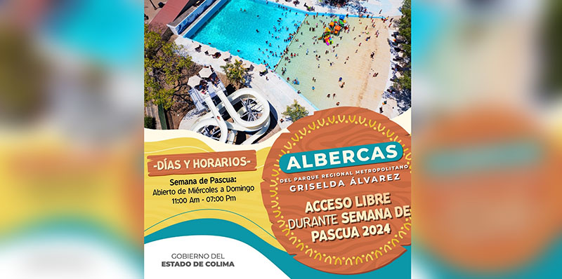 Albercas del Parque Regional de Colima reanudan este miércoles, con entrada libre hasta el domingo