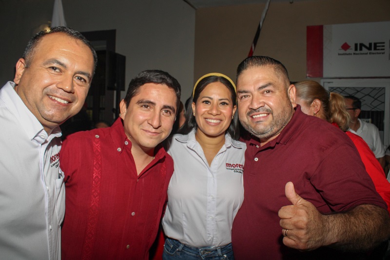 Ana Karen Hernández, candidata al Senado de la República, por la Coalición «Sigamos Haciendo Historia» acompaña al registro de las y los candidatos a presidencias municipales en el estado de Colima