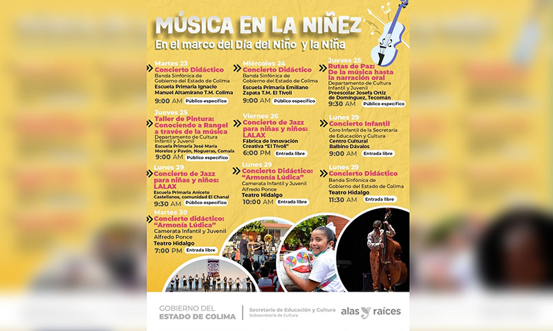 Esta semana inicia ‘Música en la Niñez’, para celebrar el Día del Niño y la Niña