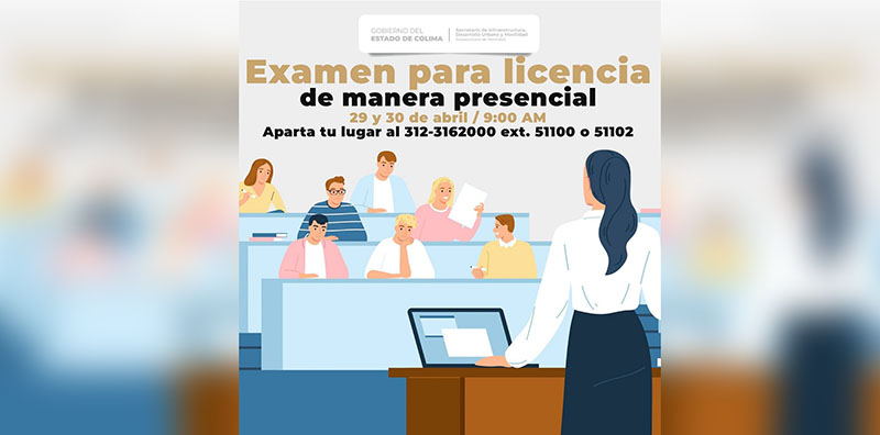 Movilidad habilita dos fechas para examen de licencia, 29 y 30 de abril