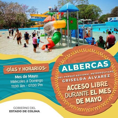 Continuará la entrada libre a las albercas del Parque Regional de Colima, durante mayo