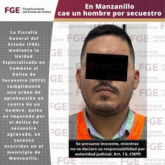 En Manzanillo cae un hombre por secuestro