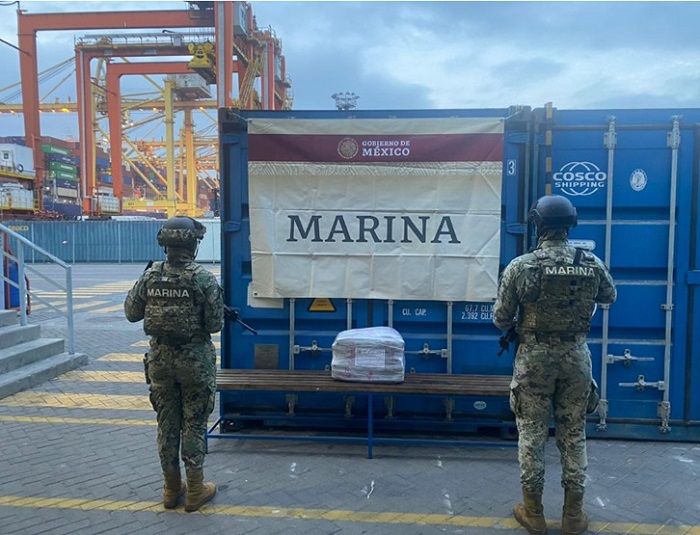 SEMAR aseguró casi 40 kilos de presunta cocaína en el puerto de Manzanillo