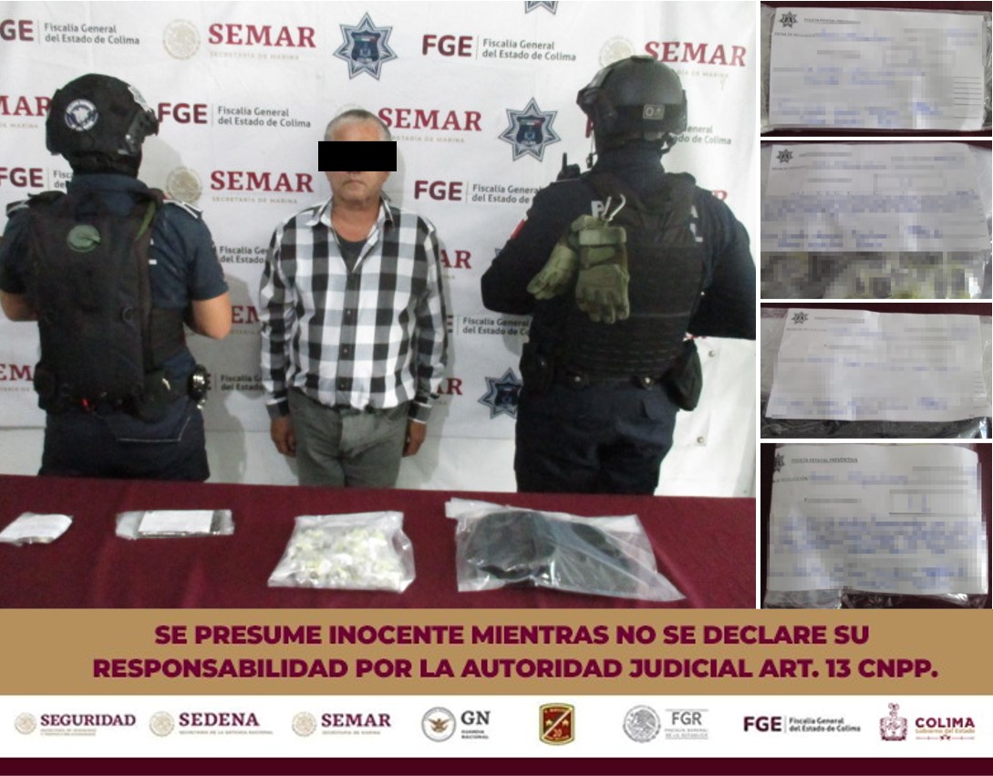 Policía Estatal de Colima detiene a masculino con más de 400 dosis de ‘ice’