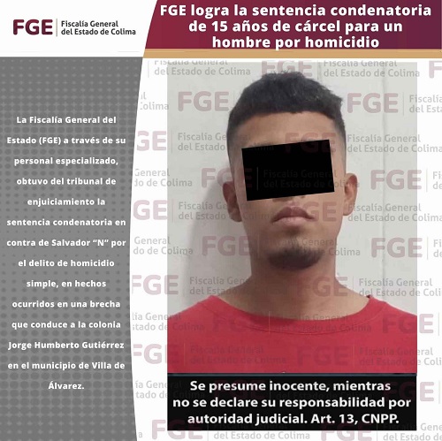 FGE logra la sentencia condenatoria de 15 años de cárcel para un hombre por homicidio