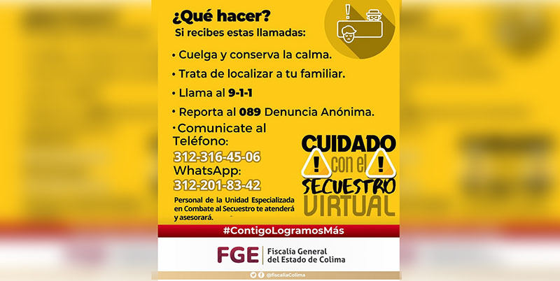 Cuatro personas fueron rescatadas por la FGE de «Secuestro Virtual»