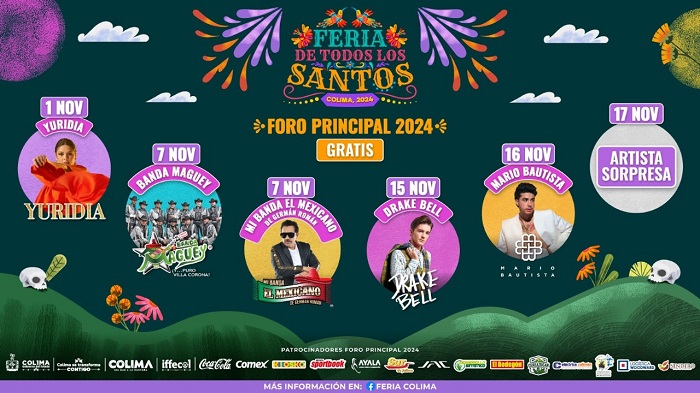 Indira anuncia artistas gratuitos en la Feria de Colima; vienen Yuridia, Drake Bell, Mario Bautista, Banda Maguey y Mi Banda El Mexicano