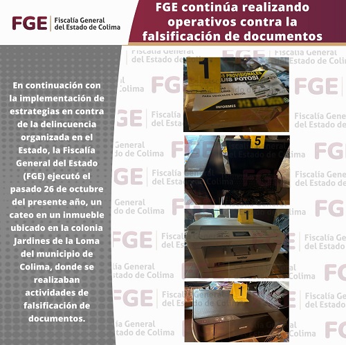 FGE continúa realizando operativos contra la falsificación de documentos