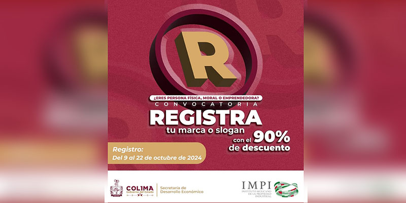 Sedeco Colima lanza convocatoria para registro de marcas, con 90% de descuento