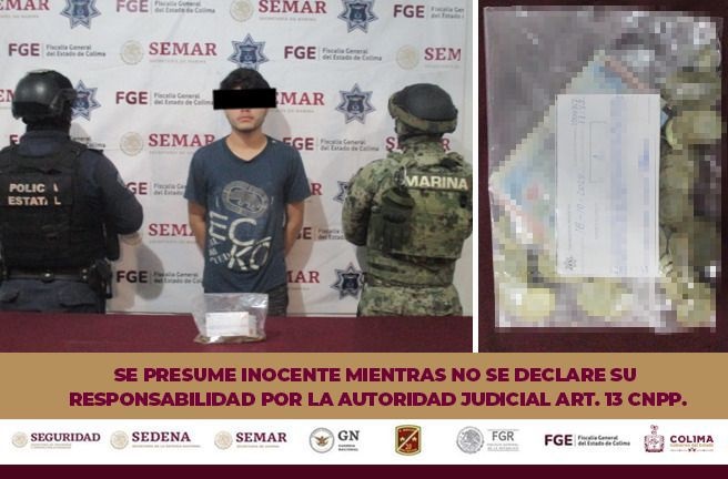 Policía Estatal y Semar detienen a dos personas por robo, en Colima