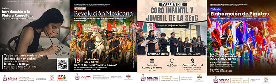 Cultura Colima ofrece talleres artísticos gratuitos en sus diferentes centros