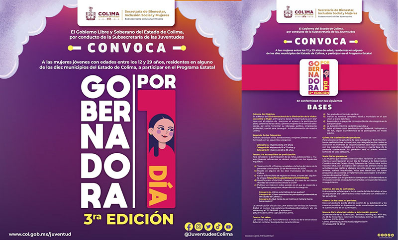 Subsejuv invita a participar en la 3ª edición de ‘Gobernadora por un día’; la convocatoria cierra el domingo