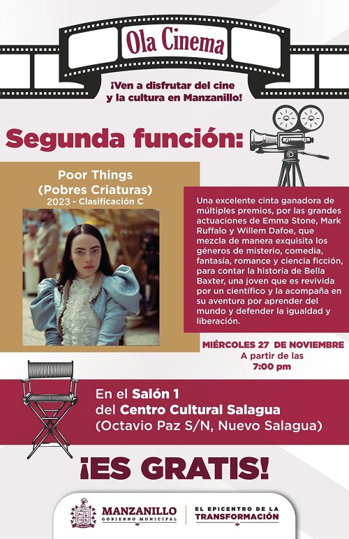 El Instituto Municipal de Cultura de Manzanillo invita a la segunda función gratuita de «Ola Cinema»