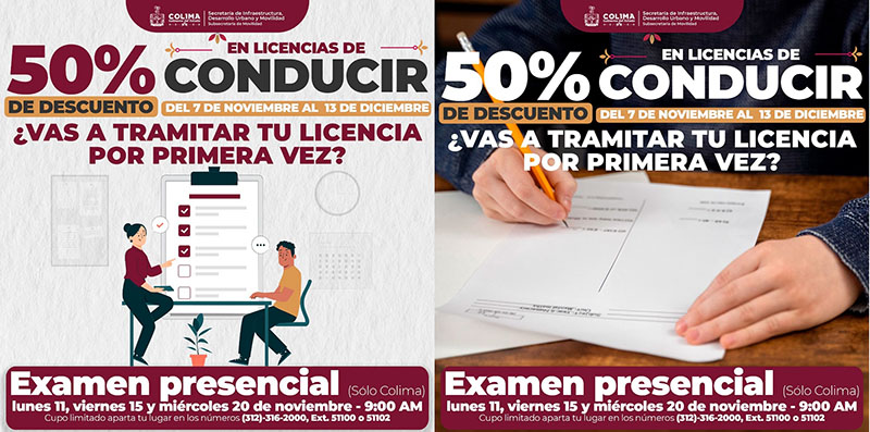 Movilidad Colima invita a realizar examen presencial para obtener licencia de conducir