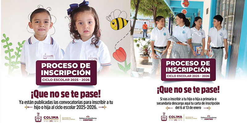 Iniciará Educación Colima el proceso de inscripción para el ciclo escolar 2025-2026, en enero