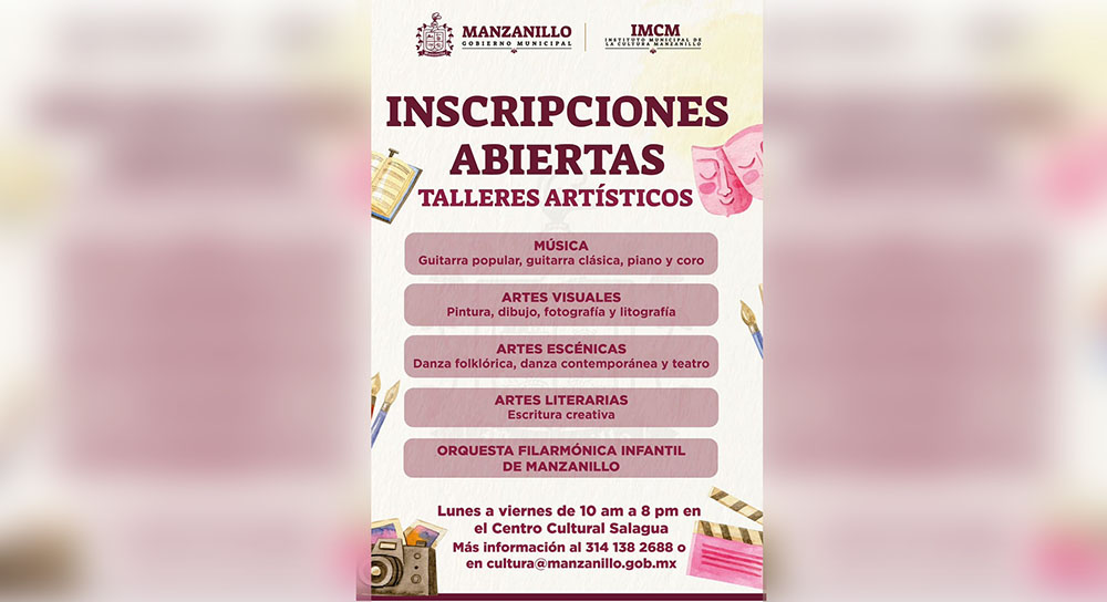 Ven y aprovecha los trece nuevos talleres en el Instituto Municipal de Cultura
