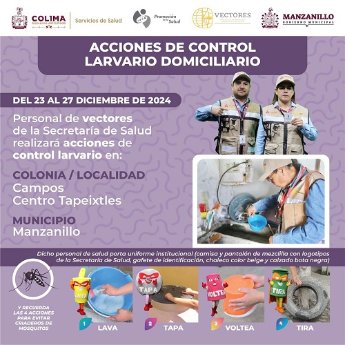 Vamos contra el dengue en Campos y Centro Tapeixtles