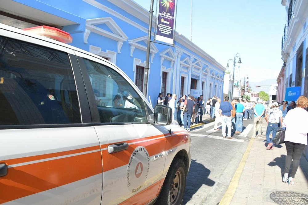 Ayuntamiento de Colima realizó simulacro de sismo en las oficinas municipales