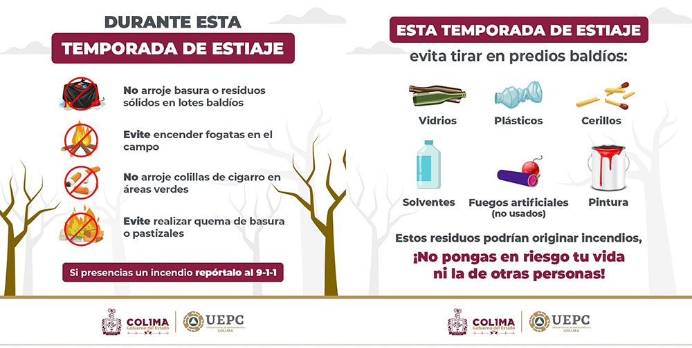 UEPC Colima exhorta a tomar medidas para prevenir incendios urbanos y forestales