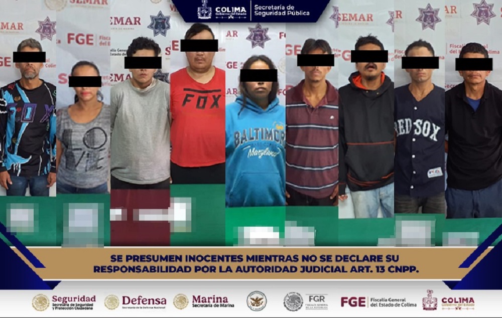Policía Estatal detiene a nueve personas en Manzanillo, Tecomán y Villa de Álvarez por delitos contra la salud