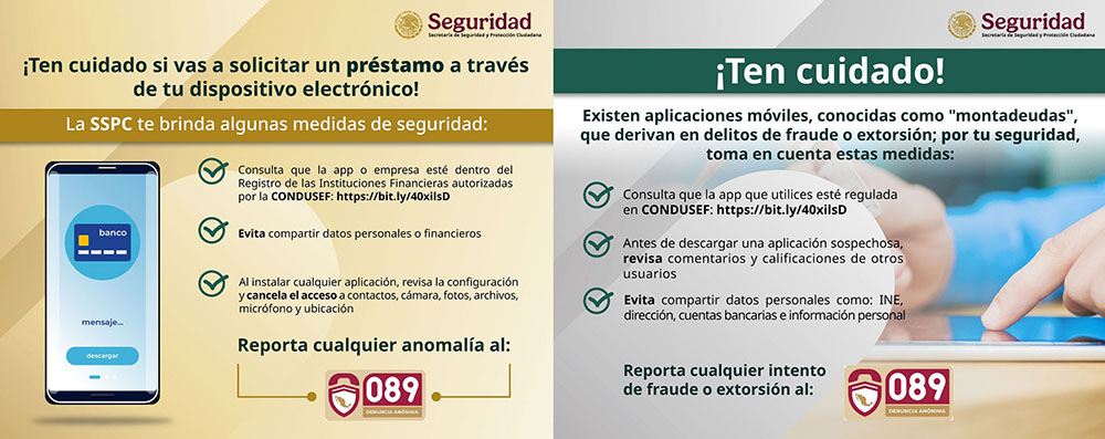 La SSPC alerta a la ciudadanía a tomar precauciones para evitar ser víctima de préstamos «montadeudas» en aplicaciones móviles