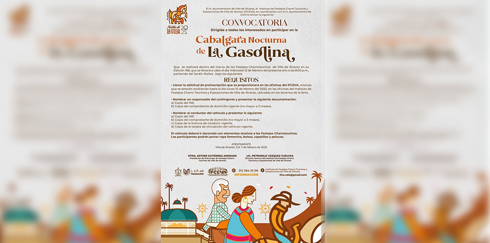 Convocatoria para participar en Cabalgata de la Gasolina