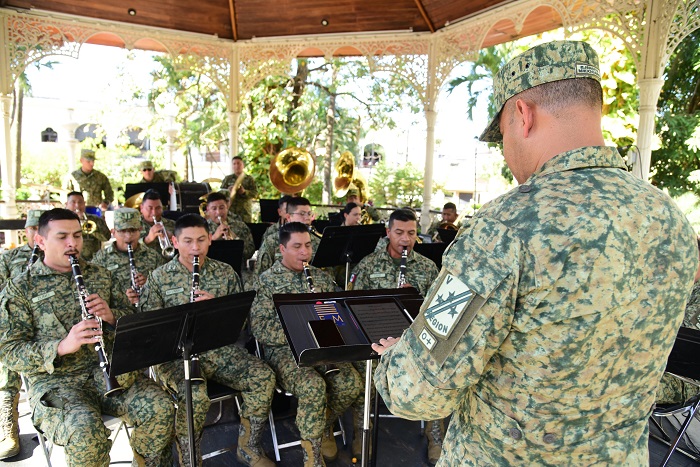 Con gran éxito se presentó la Banda de Música de la V Región Militar, en el Jardín Libertad, a invitación del presidente Riult Rivera