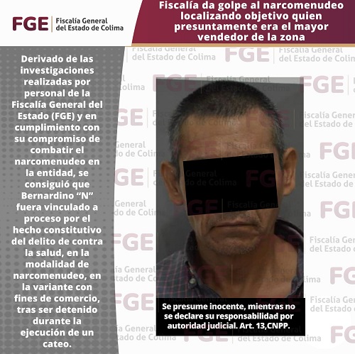 Fiscalía da golpe al narcomenudeo localizando objetivo quien presuntamente era el mayor vendedor de la zona