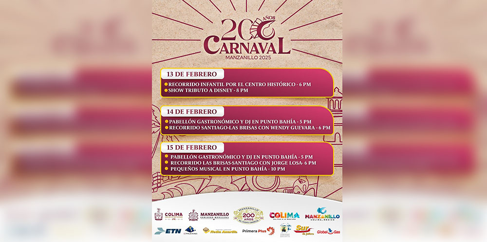 Este fin de semana vive la fiesta del Carnaval de Manzanillo «200 años del Puerto»