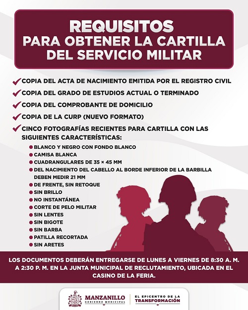 Junta Municipal de Reclutamiento de Manzanillo abre registro para Cartilla Militar 2025