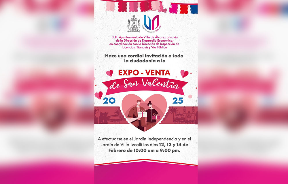 Hay Expo-Venta de San Valentín en jardines Principal y de colonia Villa Izcalli, de la Villa