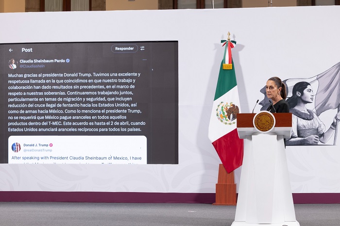 “México fue tratado con mucho respecto y llegamos al acuerdo de no aranceles para el país que se encuentren en el T-MEC»: Claudia Sheinbaum