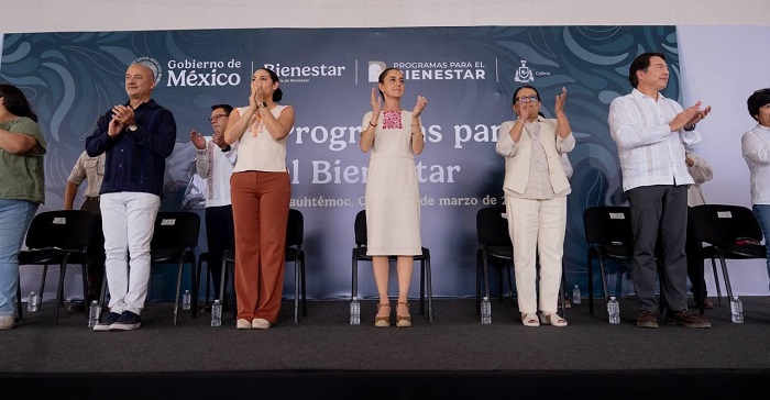 Gobernadora de Colima acompaña a la Presidenta Sheinbaum en presentación de avances de Programas para el Bienestar, en Cuauhtémoc