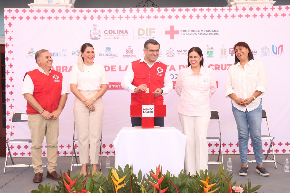 Riult Rivera, arrancó la colecta de la Cruz Roja 2025, en el municipio de Colima